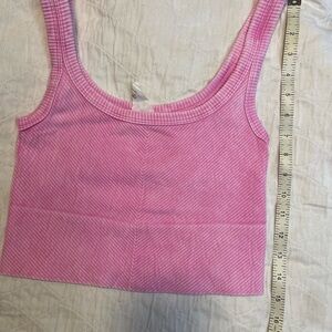 Pink Striped Crop Top